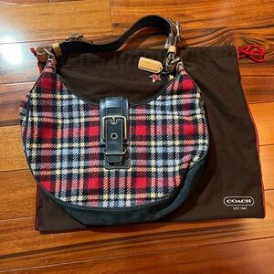 Coach plaid bag. Never used. Comes with dust bag.
